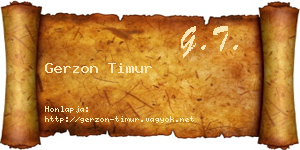 Gerzon Timur névjegykártya